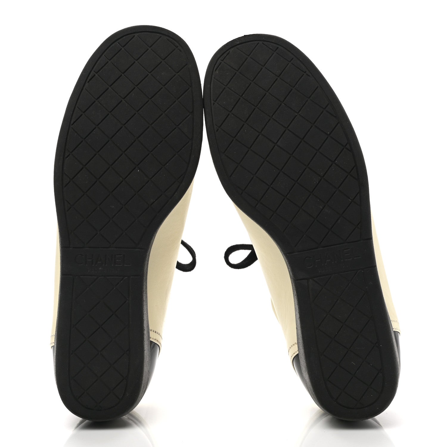 Chanel Lambskin Patent Calfskin CC Sneakers 37.5 White Black 5 of 9