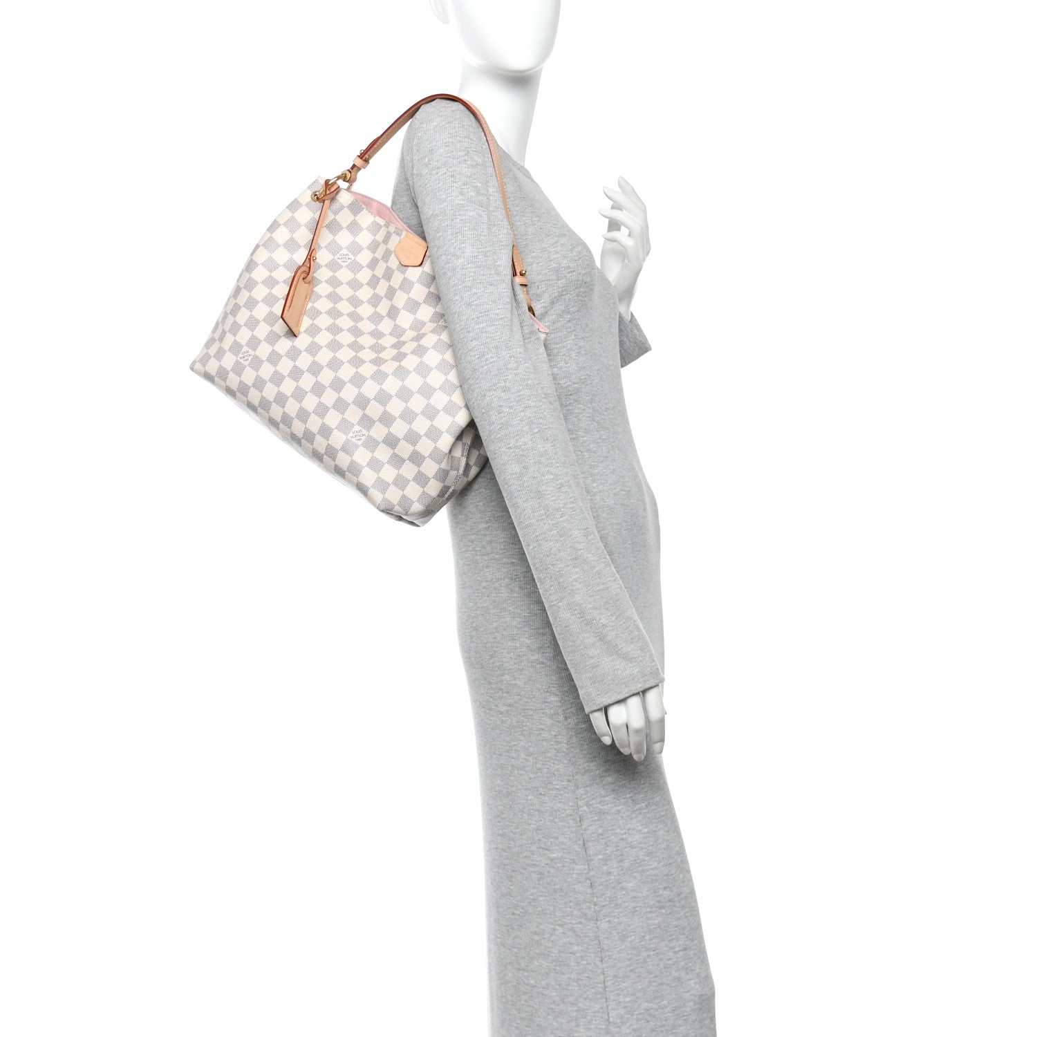 Louis Vuitton Damier Azur Graceful PM Rose Ballerine 2 of 9