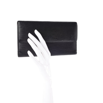 Louis Vuitton Epi Porte Tresor International Wallet Black 2 of 9