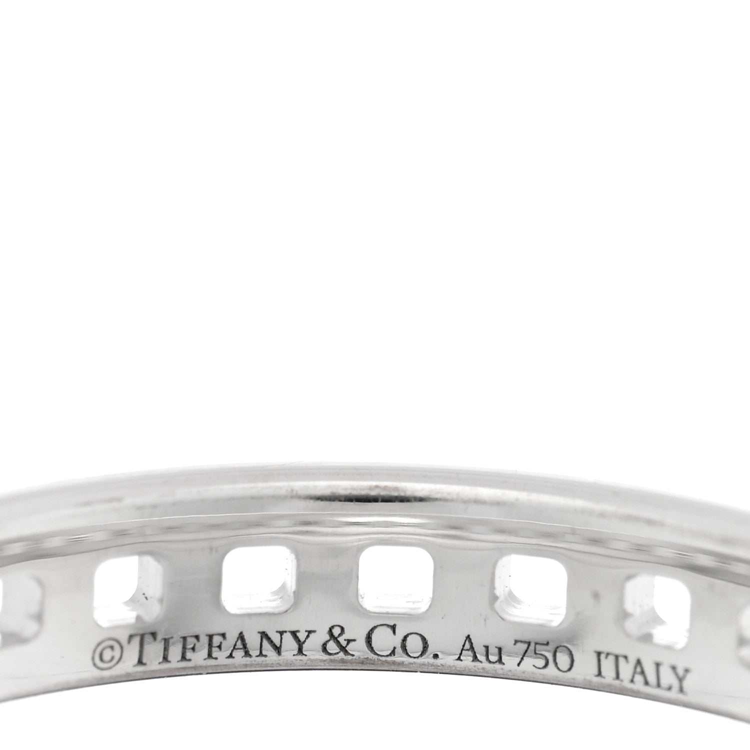 Tiffany 18K White Gold Narrow T True Band Ring 57 8 4 of 5
