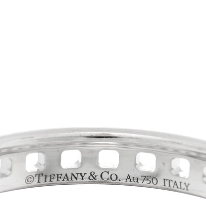 Tiffany 18K White Gold Narrow T True Band Ring 57 8 4 of 5