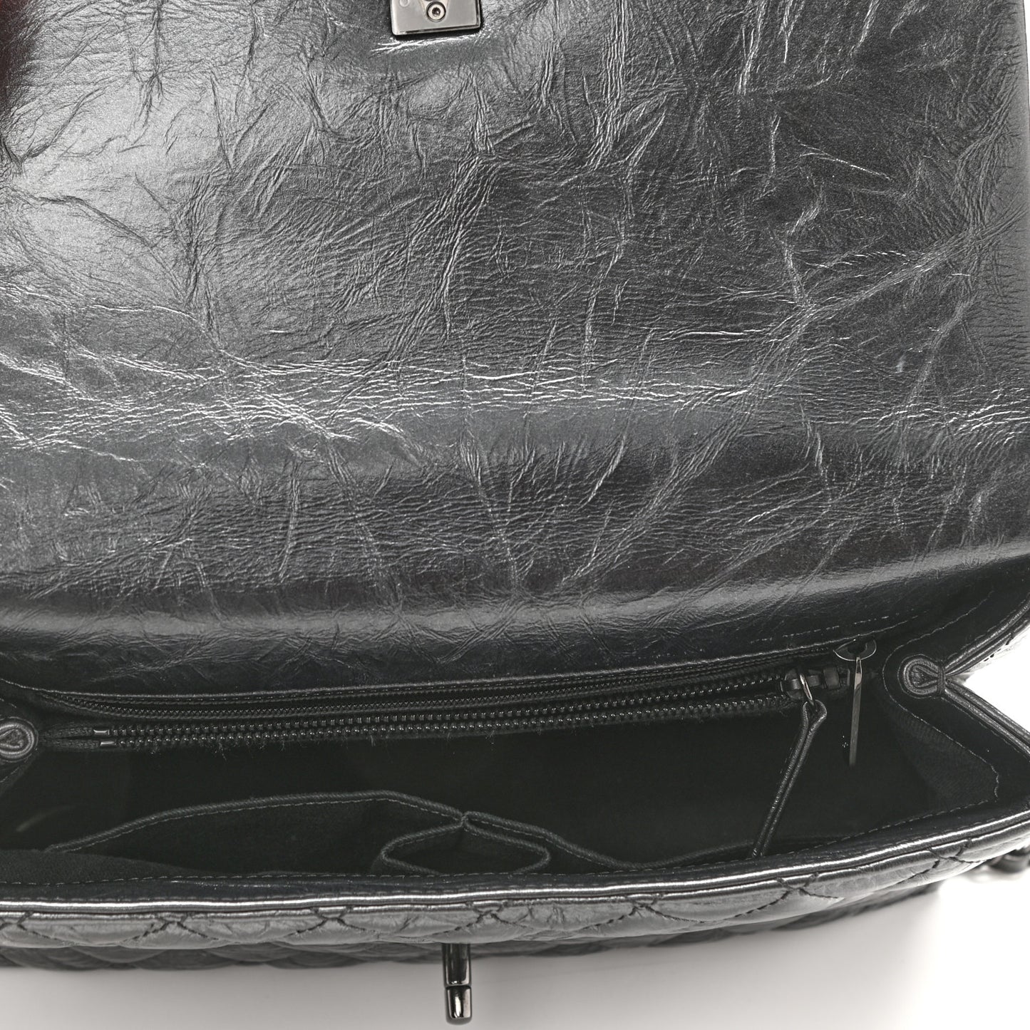 Aged Calfskin Quilted Small Coco Handle Flap So Black