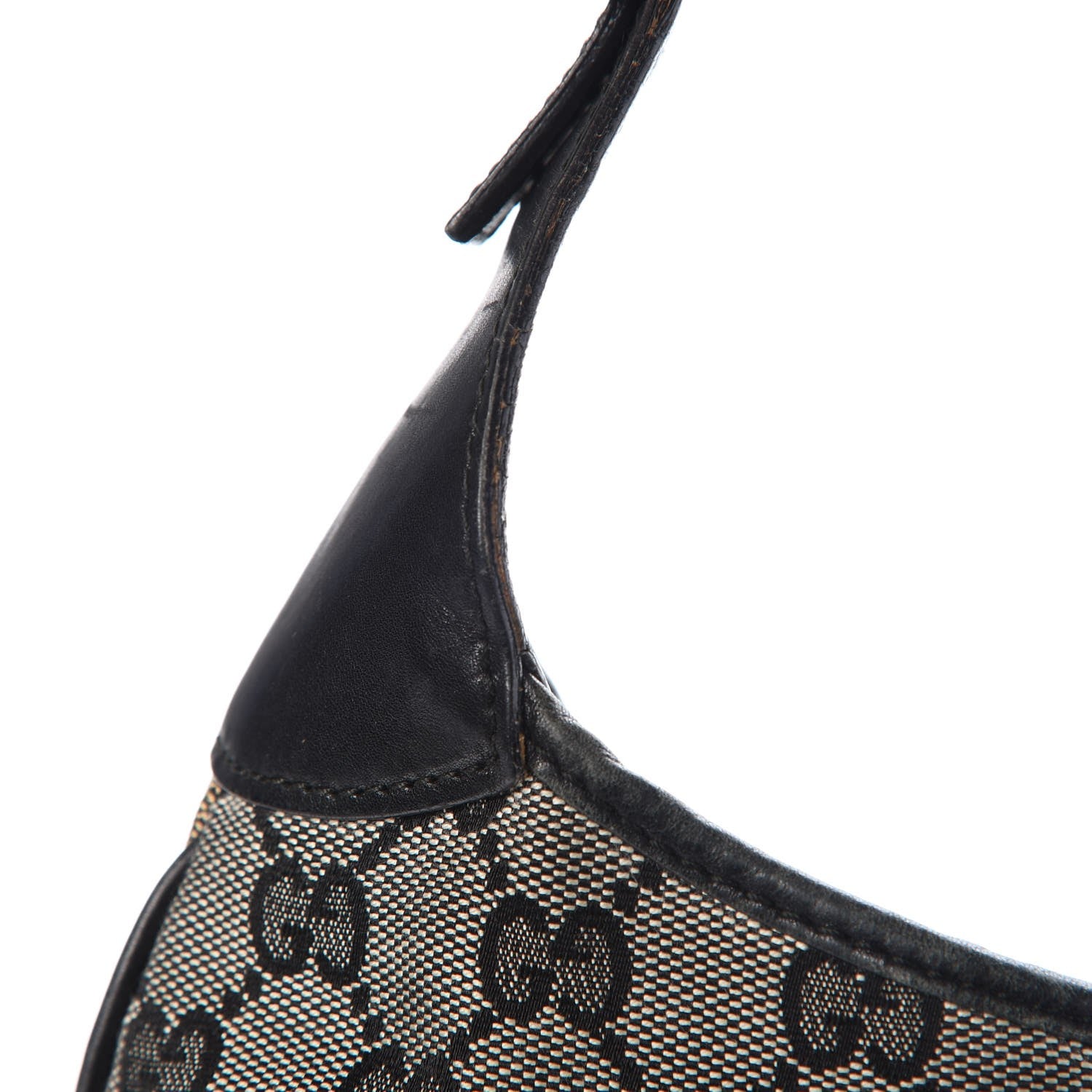 Gucci Denim Monogram Small Jackie O Hobo Black 14 of 15