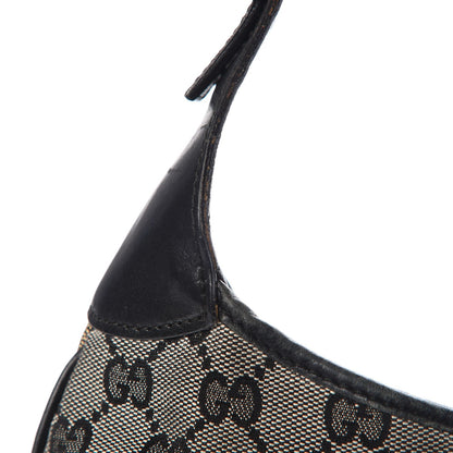 Gucci Denim Monogram Small Jackie O Hobo Black 14 of 15