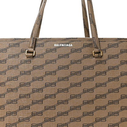 Balenciaga Coated Canvas BB Monogram Large Signature East West Shopper Bag Beige Brown 8 of 10