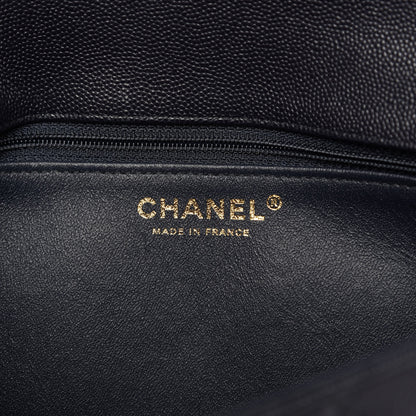 Chanel Caviar Quilted Flap Clutch Navy Blue 8 of 10