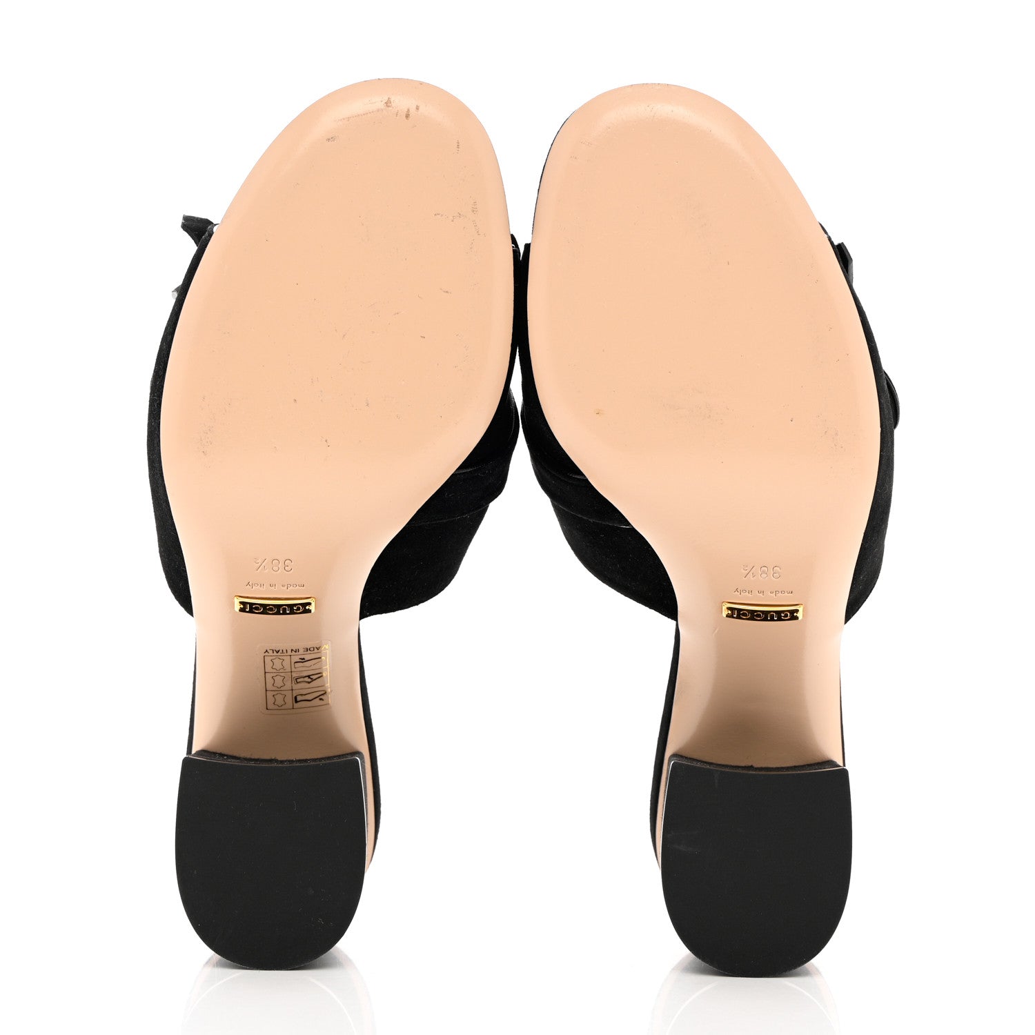 Gucci Kid Scamosciato GG Marmont Fringe 75mm Slide Sandals 38.5 Black 5 of 12