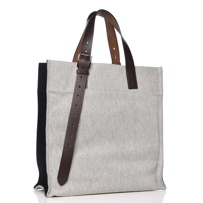 Hermes Canvas Calfskin Etriviere Shopping Tote Encre 3 of 11
