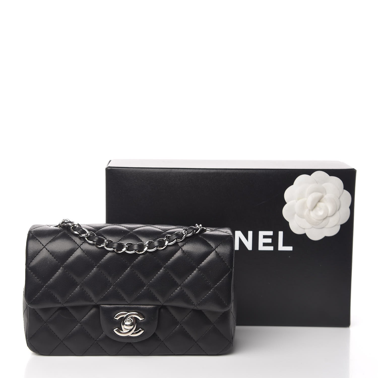 Chanel Lambskin Quilted Mini Rectangular Flap Black 17 of 17