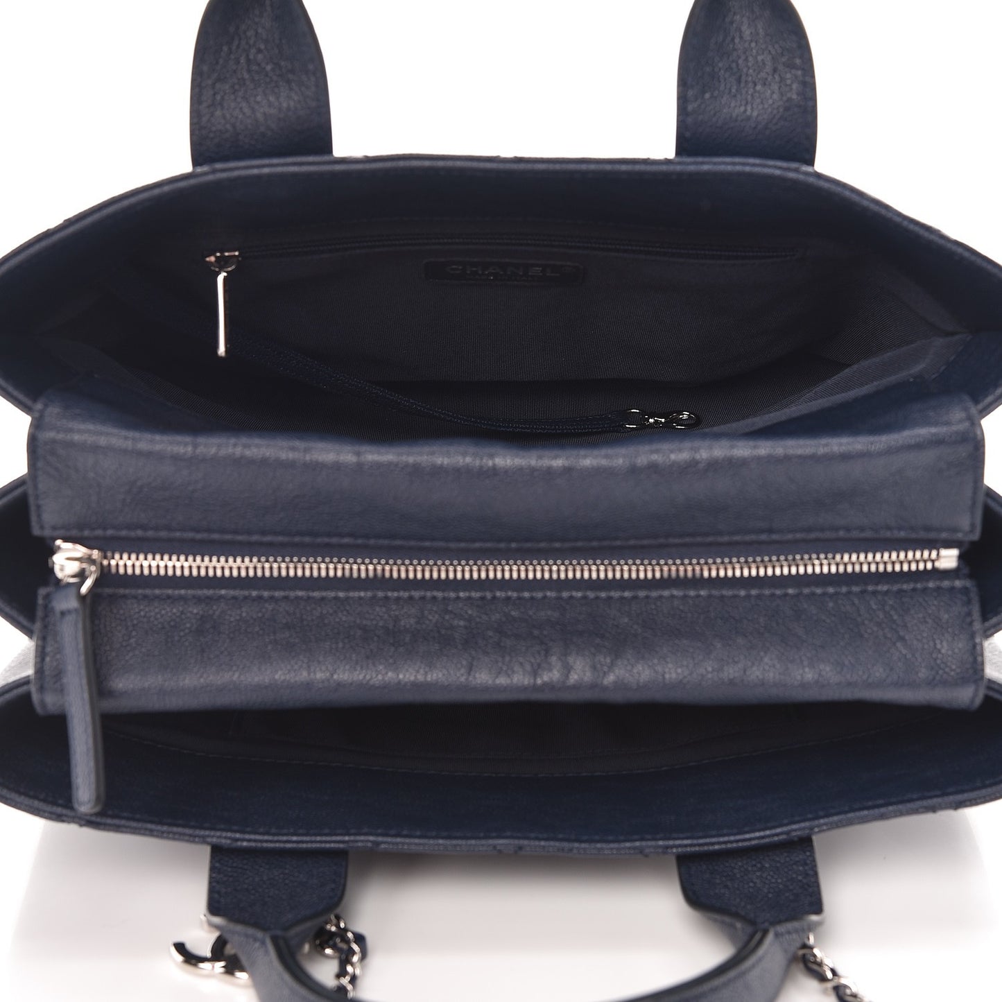 Caviar Quilted Urban Companion Top Handle Shopping Tote Blue