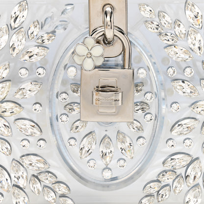 Dolce & Gabbana Crystal Embellished Plexiglass Dolce Box Clutch Silver 8 of 10