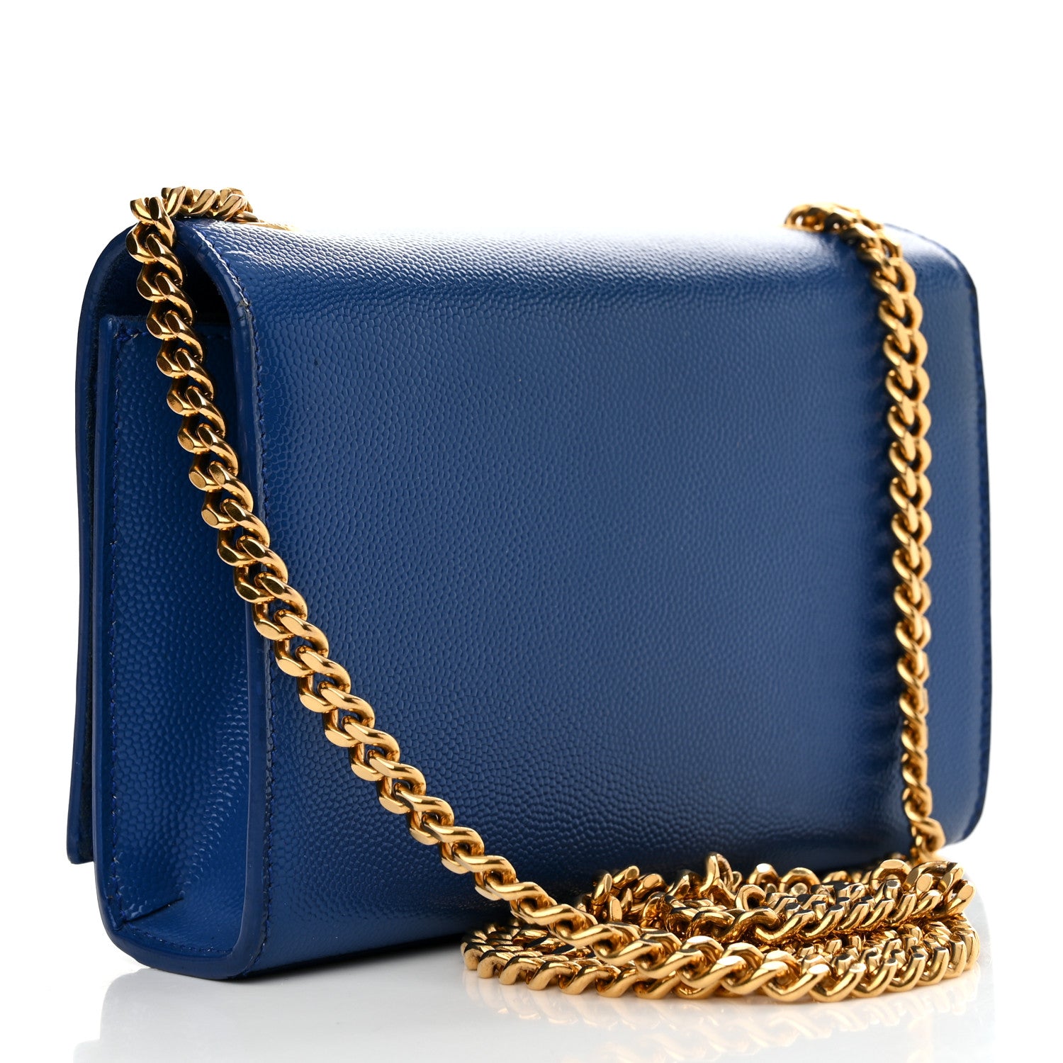 Saint Laurent Grain De Poudre Small Classic Monogram Kate Satchel Royal Blue 3 of 16