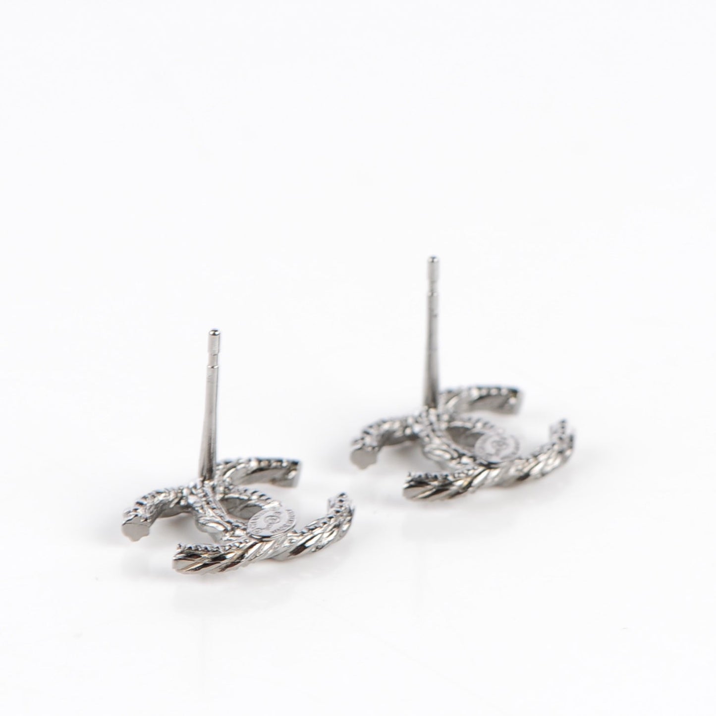Braided CC Earrings Silver