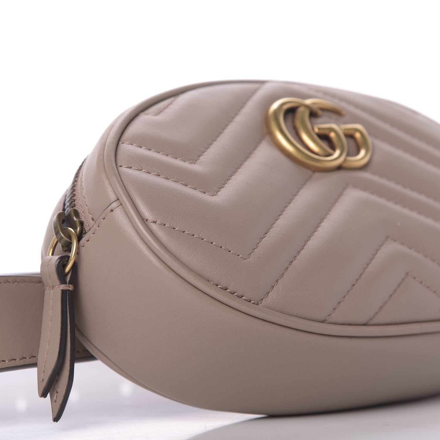 Gucci Calfskin Matelasse GG Marmont Belt Bag 85 34 Porcelain Rose 6 of 10