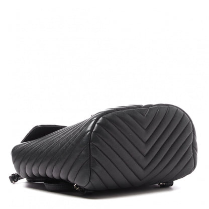 Chanel Calfskin Chevron Quilted Small Urban Spirit Backpack Black 3 of 9
