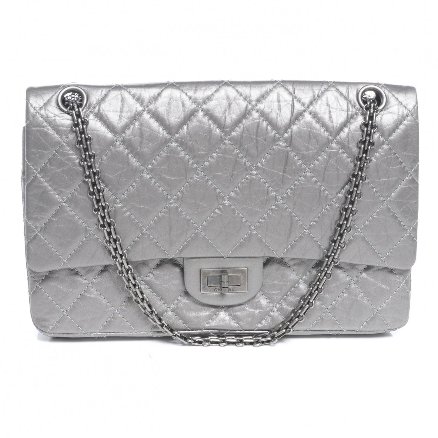 Aged Calfskin 2.55 Reissue 226 Jumbo Flap Silver
