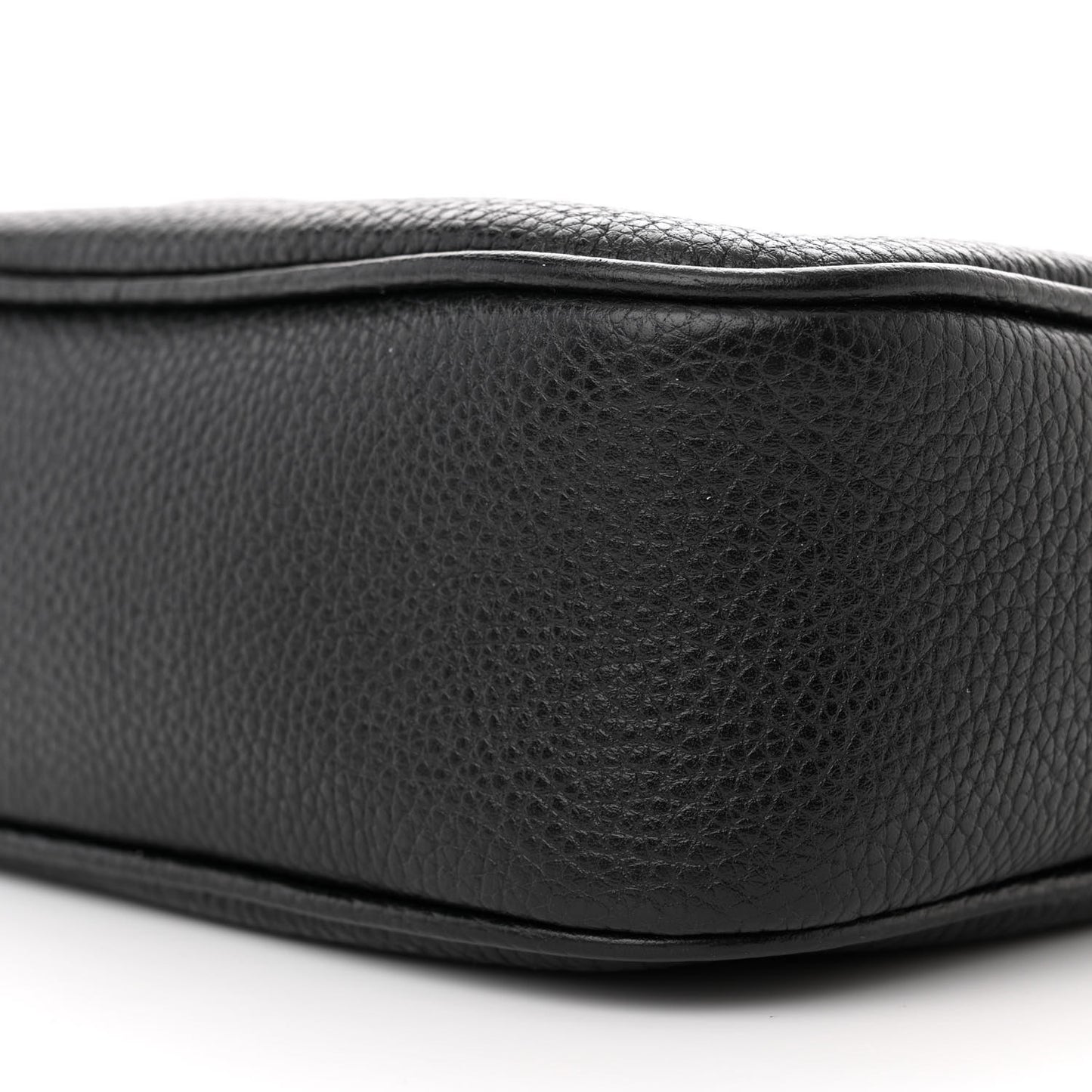 Pebbled Calfskin Small Soho Disco Bag Black