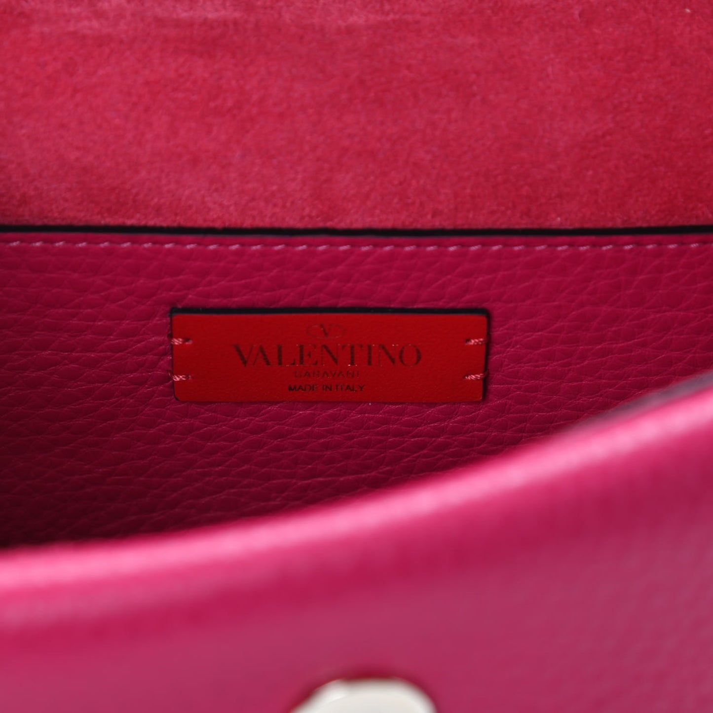 Pebbled Calfskin Rockstud Double Flap Crossbody Bag Blossom