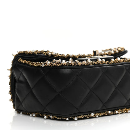 Chanel Lambskin Quilted Pearl Edge Mini Rectangular Flap Bag Black 9 of 11