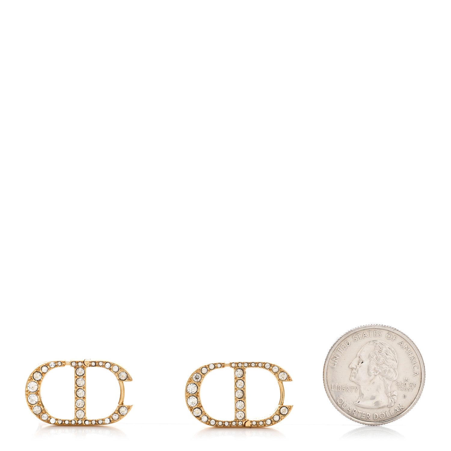 Christian Dior Crystal 30 Montaigne Earrings Gold 2 of 4