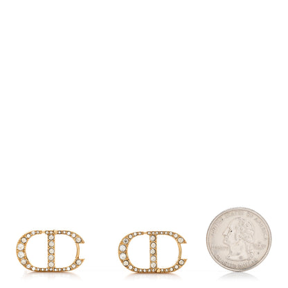 Christian Dior Crystal 30 Montaigne Earrings Gold 2 of 4