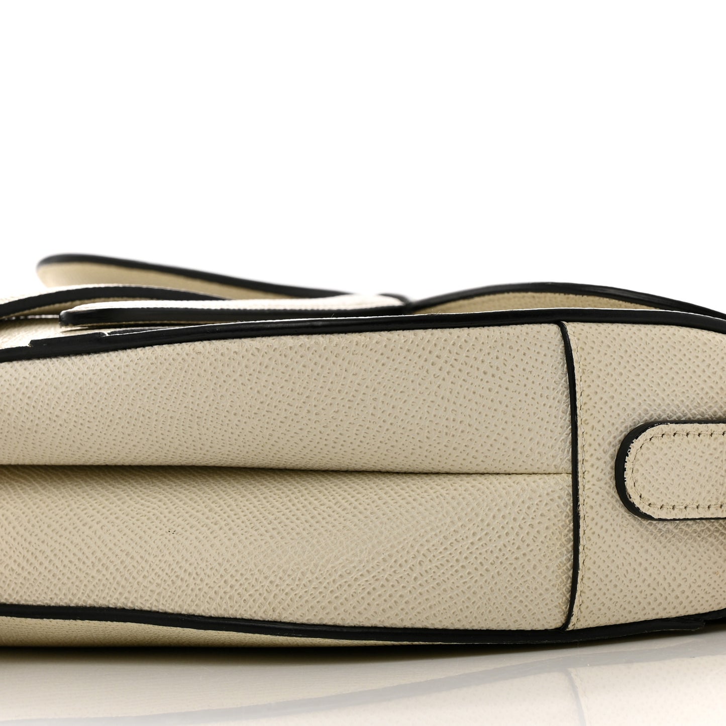 Grained Calfskin Saddle Bag With Strap Latte
