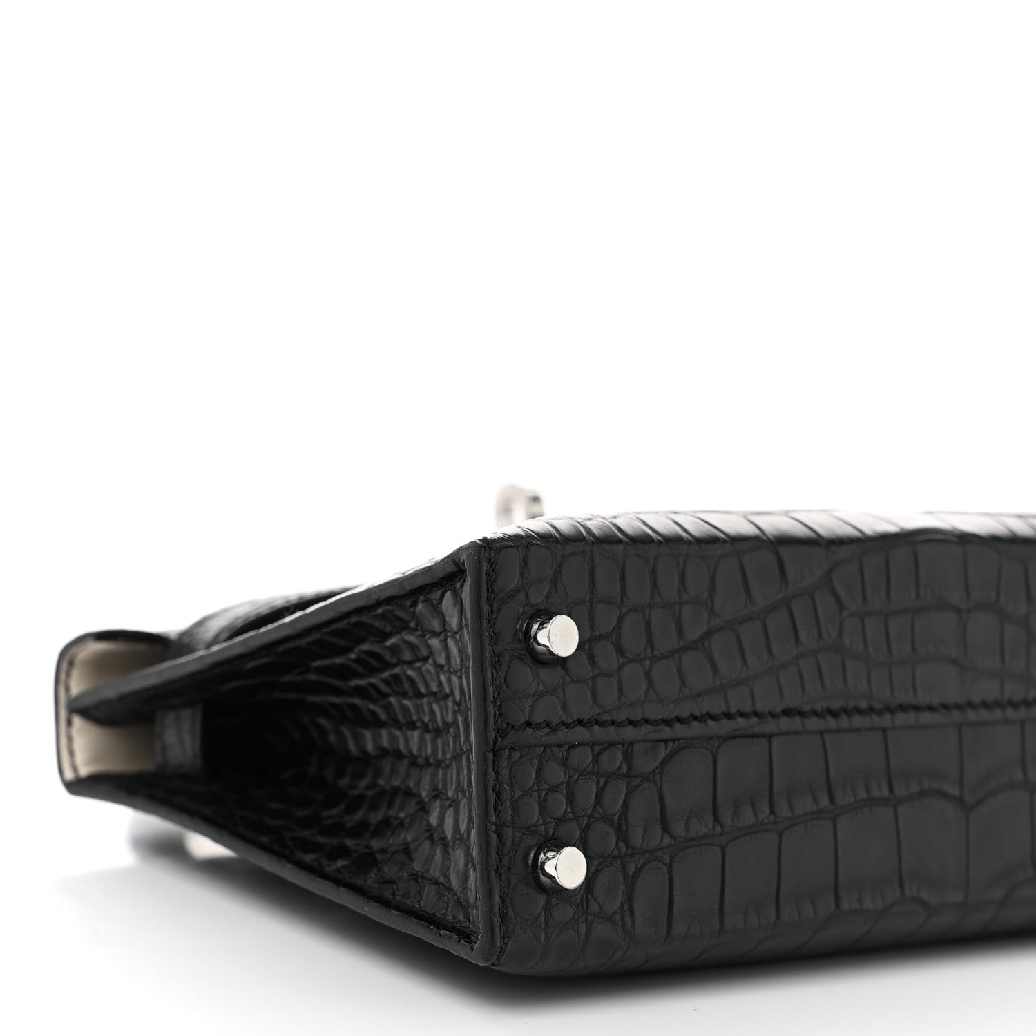 Hermes Matte Alligator Horseshoe Mini Kelly Sellier 20 Black Nata 9 of 11