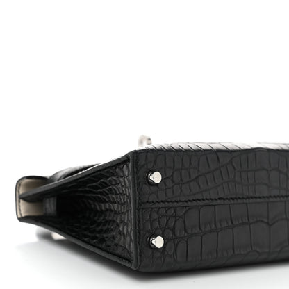 Hermes Matte Alligator Horseshoe Mini Kelly Sellier 20 Black Nata 9 of 11