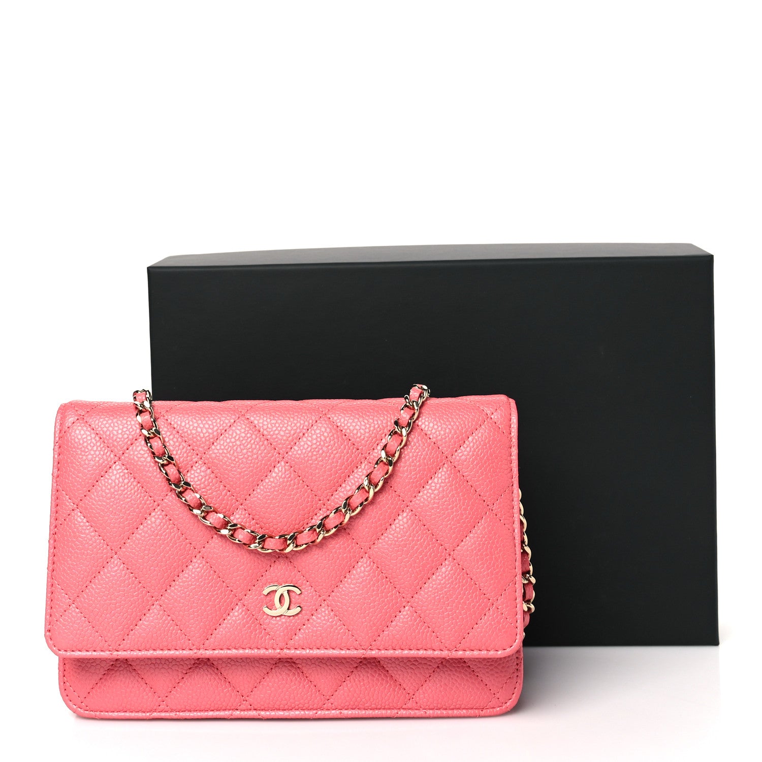 Chanel Caviar Quilted Wallet on Chain WOC Pink 12 of 12