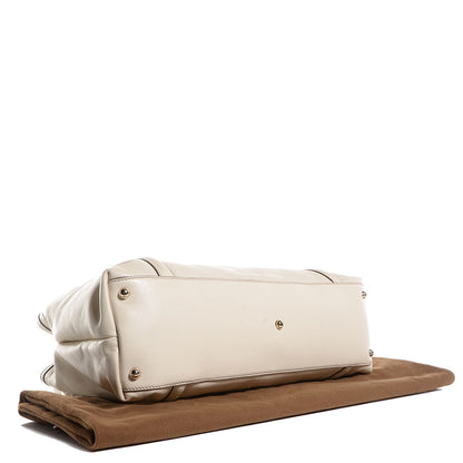 Gucci Leather Web Medium Britt Tote Off White 4 of 7