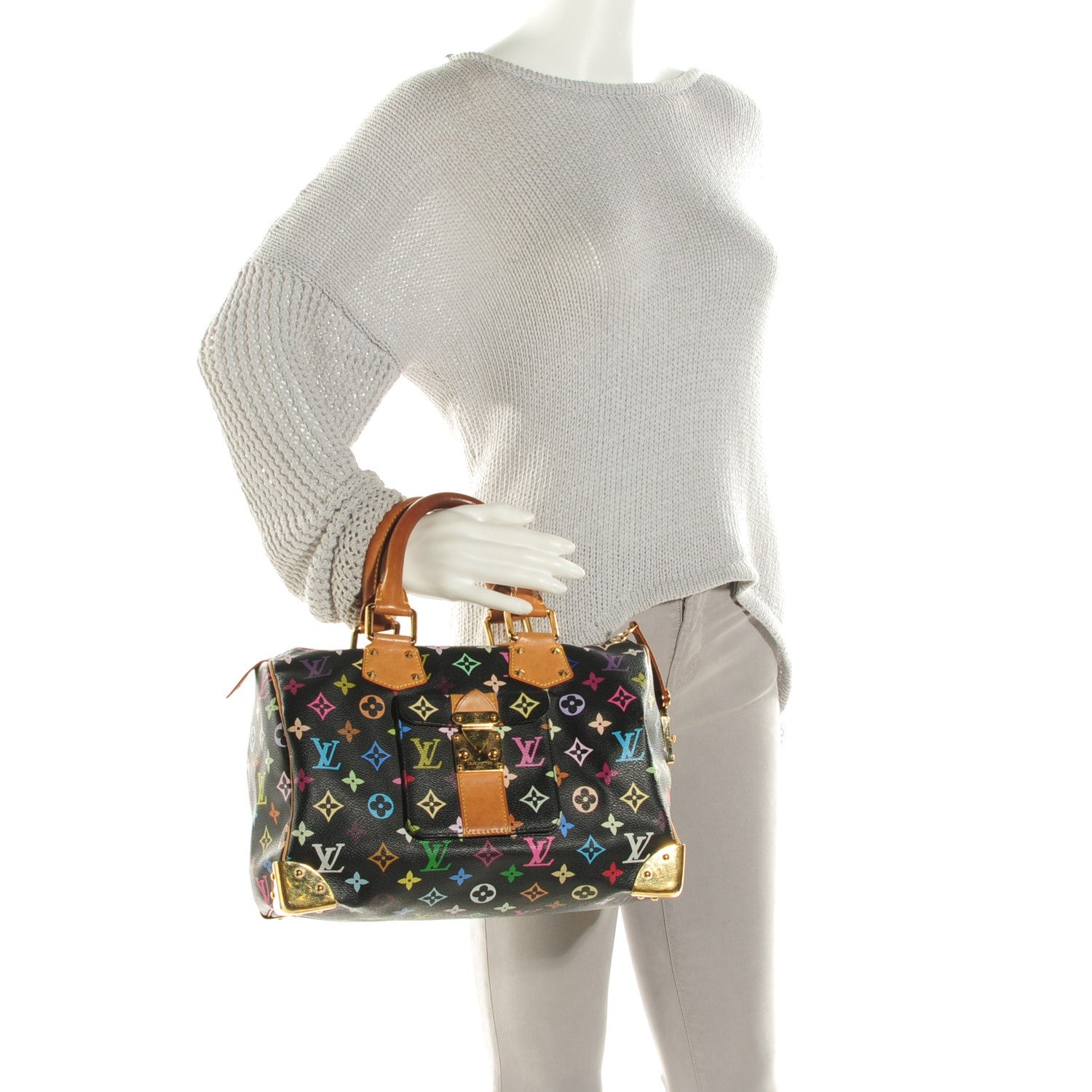 Louis Vuitton Monogram Multicolor Speedy 30 Black 2 of 7