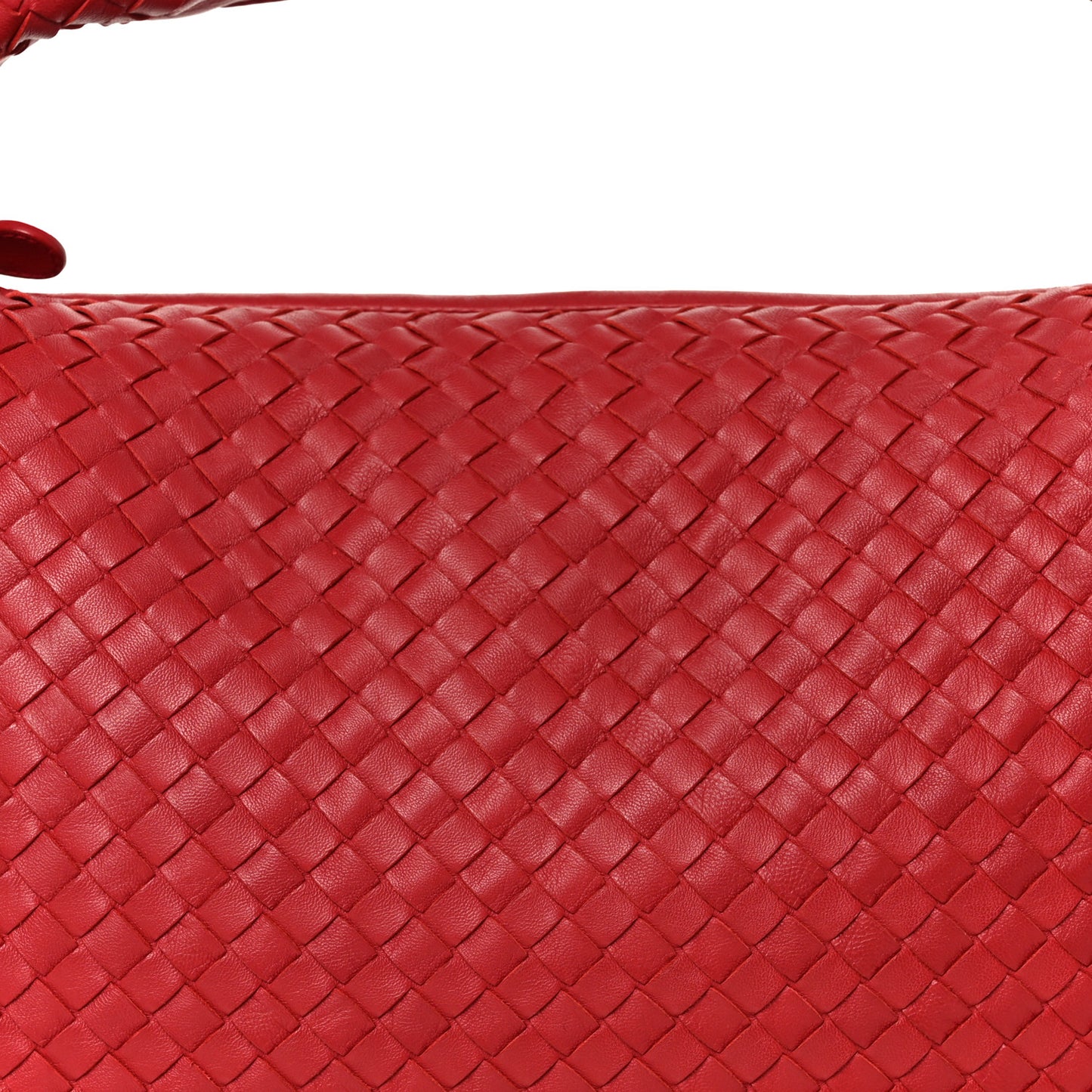 Nappa Intrecciato Large Veneta Hobo Red