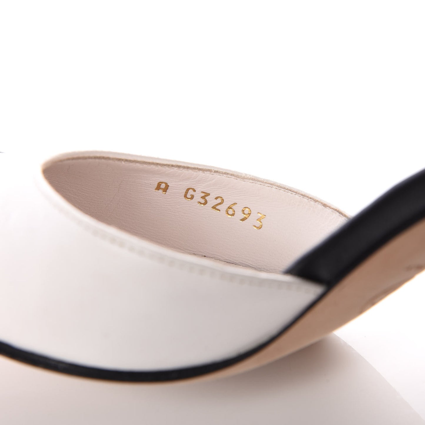 Lambskin Cap Toe CC Ankle Strap Pumps 36.5 White