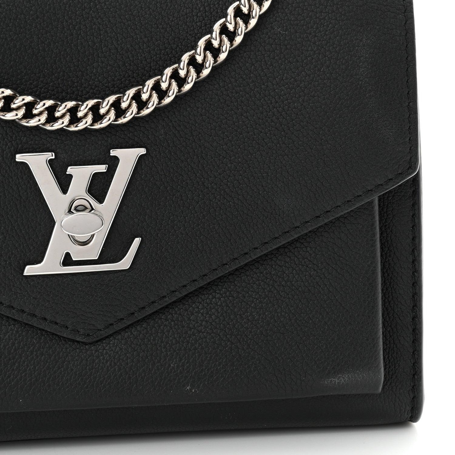 Louis Vuitton Soft Calfskin Mylockme Chain Bag BB Black 11 of 11