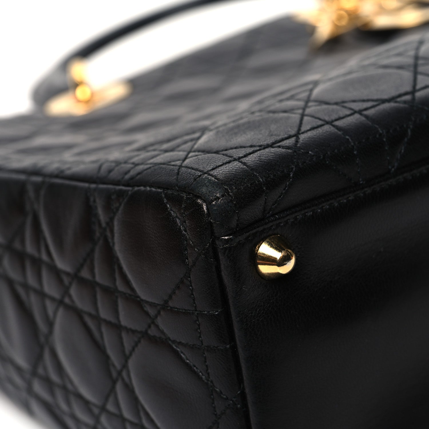 Christian Dior Lambskin Cannage Large Lady Dior Black 9 of 12