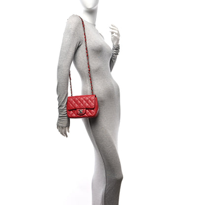Chanel Caviar Quilted Mini Square Flap Red 2 of 12