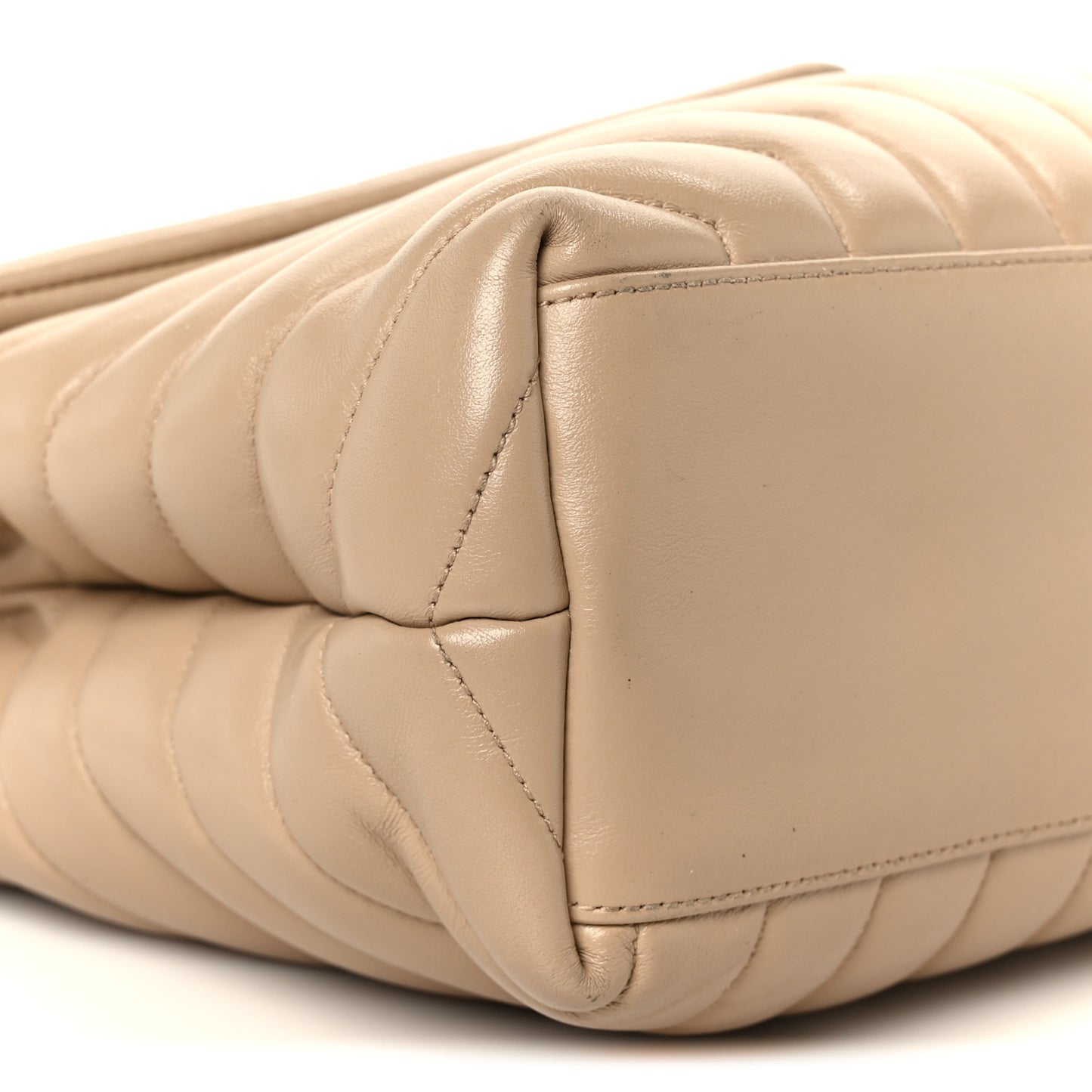Calfskin Y Quilted Monogram Medium Loulou Chain Satchel Dark Beige