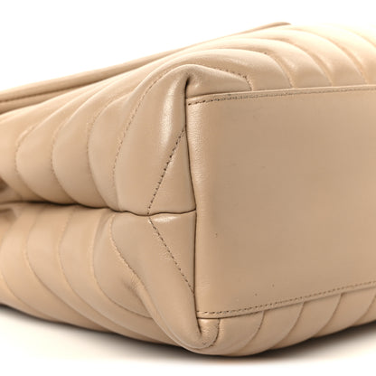 Saint Laurent Calfskin Y Quilted Monogram Medium Loulou Chain Satchel Dark Beige 11 of 14