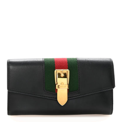 Gucci Calfskin Sylvie Continental Wallet Black 1 of 7