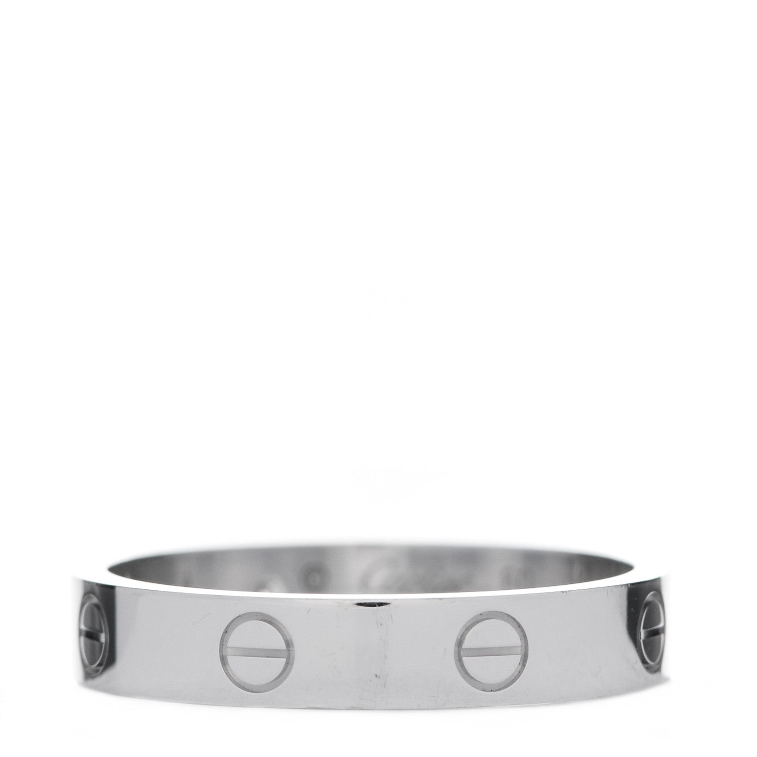 Cartier 18K White Gold Diamond 4mm LOVE Wedding Band Ring 60 9.25 3 of 4