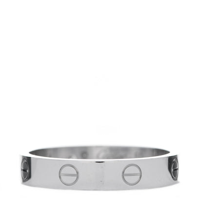 Cartier 18K White Gold Diamond 4mm LOVE Wedding Band Ring 60 9.25 3 of 4