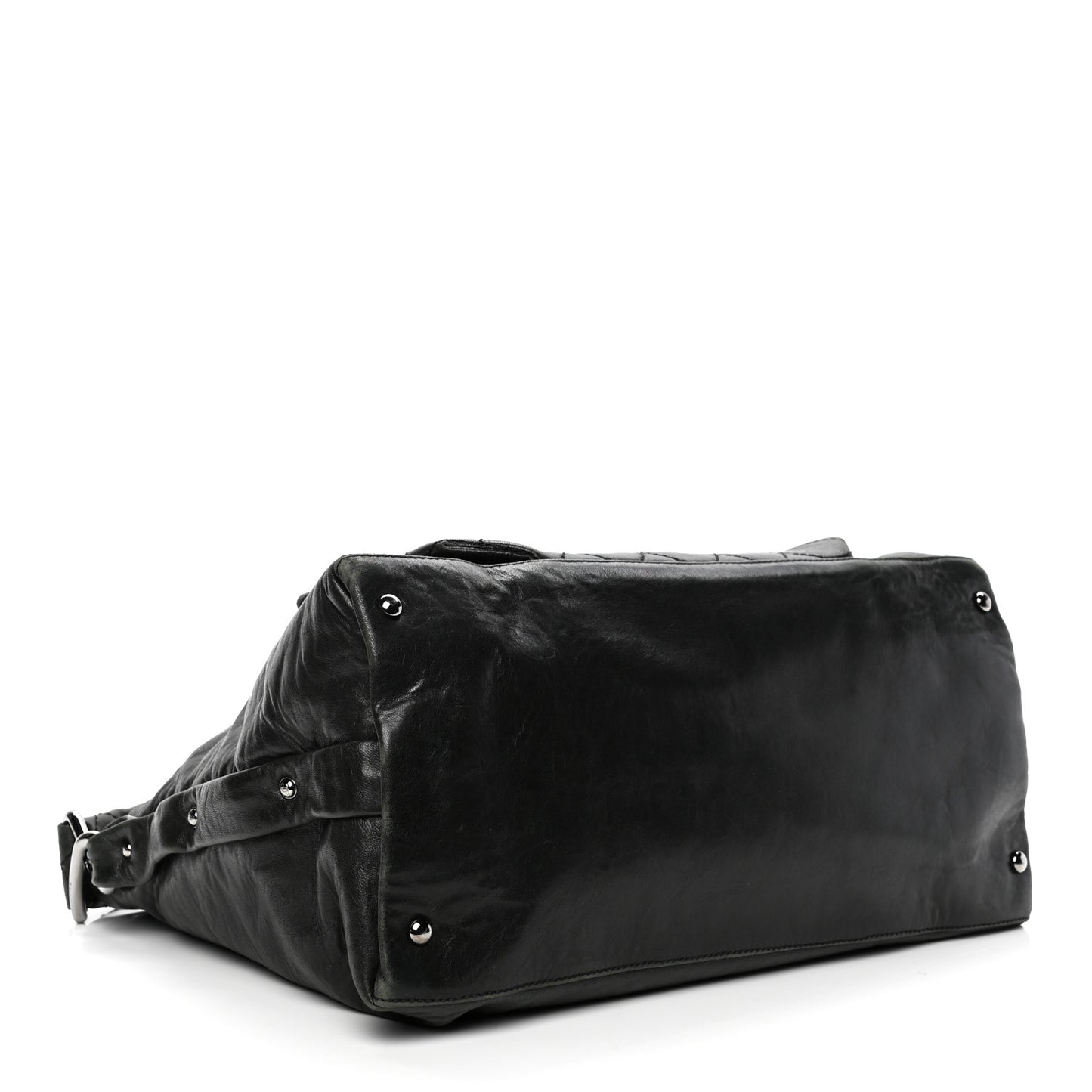 Lambskin Quilted 8 Knots Hobo Black