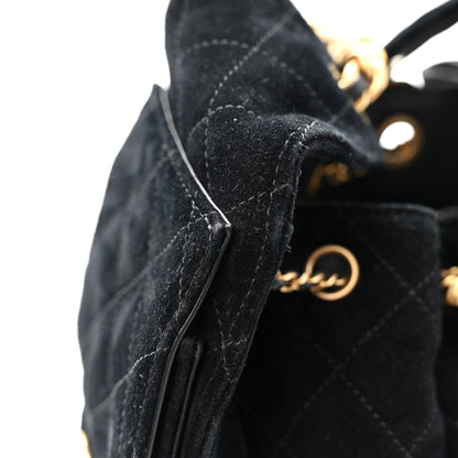 Chanel Suede Quilted Small Chanel 25 Handbag Black 11 of 13