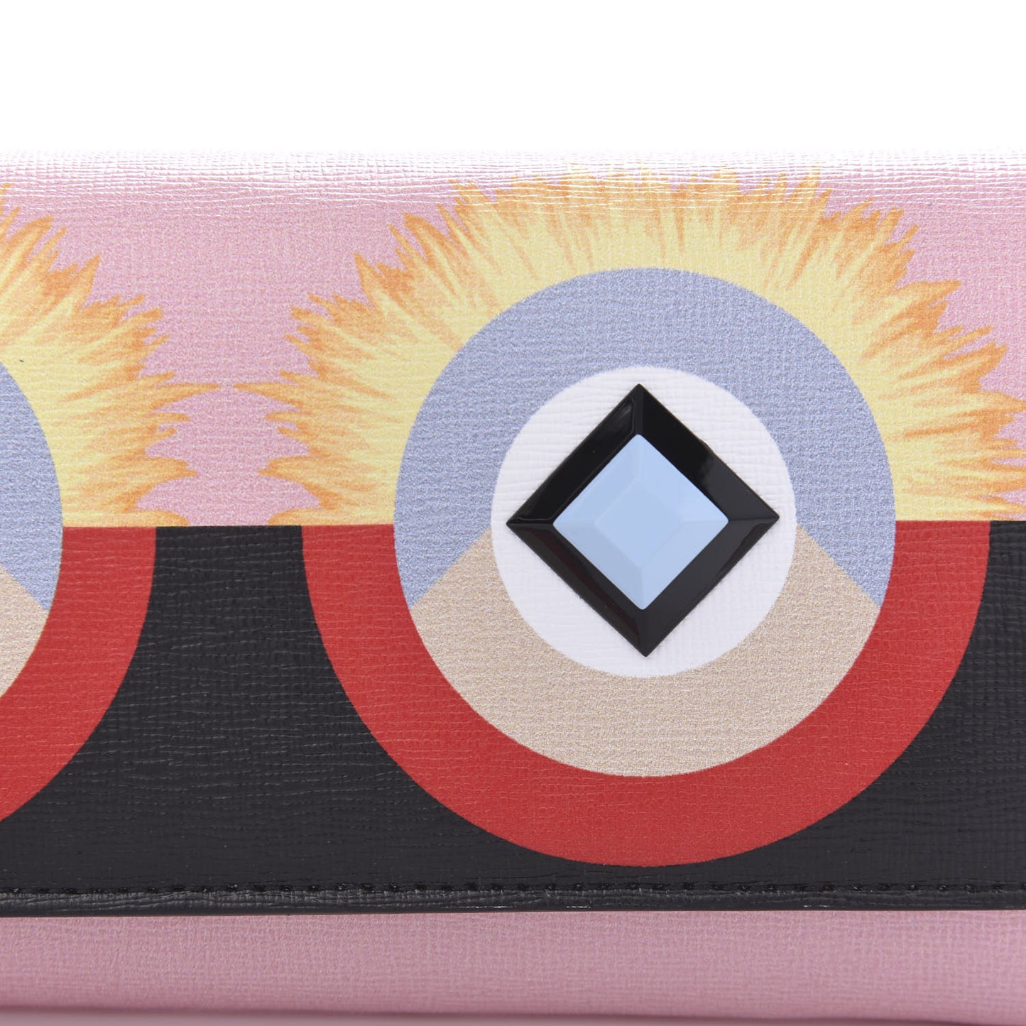 Vitello Elite Century Hypnoteyes Studded Continental Wallet On Chain Bubblegum Multicolor