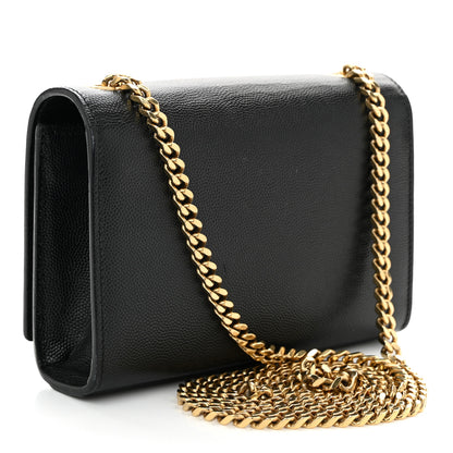Saint Laurent Grain De Poudre Small Monogram Kate Satchel Black 3 of 11