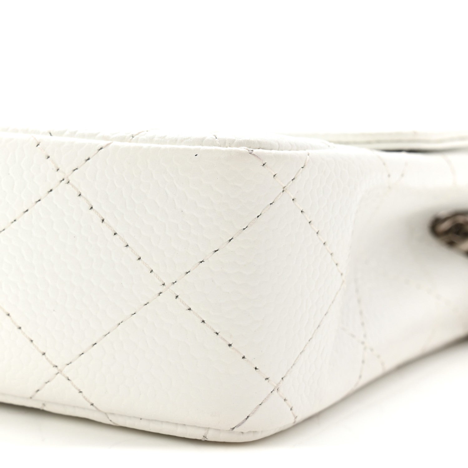 Chanel Caviar Quilted East West Flap Bijoux Chain White 9 of 11