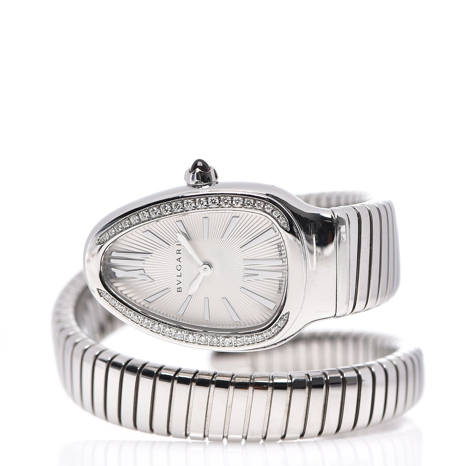 Bulgari Stainless Steel Diamond Bezel 35mm Serpenti Tubogas Quartz Watch 2 of 4
