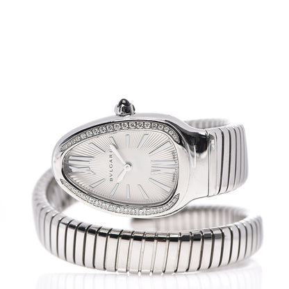 Bulgari Stainless Steel Diamond Bezel 35mm Serpenti Tubogas Quartz Watch 2 of 4