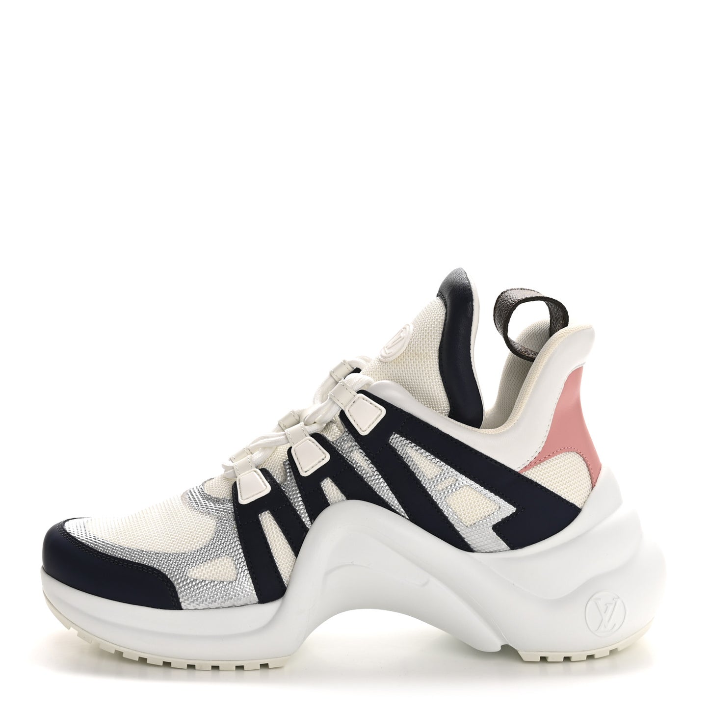 Calfskin Technical Nylon LV Archlight Sneaker 40.5 White Blue Pink