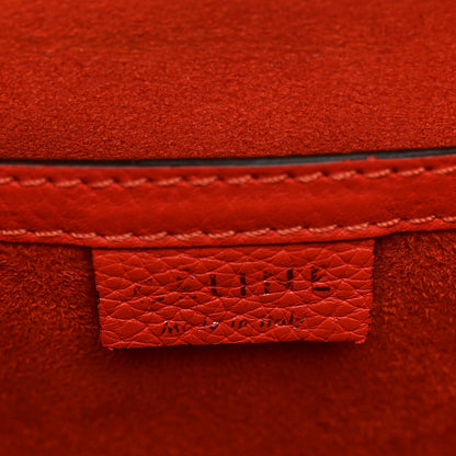 Celine Drummed Calfskin Nano Luggage Vermillion 6 of 11